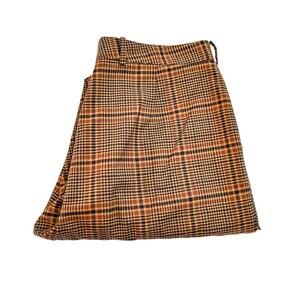 French Connections Brown Plaid Slack Pants Size 12